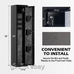 HIRAM 5 Gun Rifle Wall Storage Safe Cabinet 3IN1 Security Digital Lock Quick Key