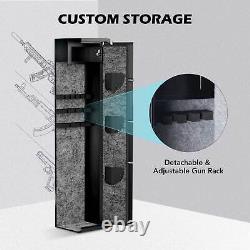 HIRAM 5 Gun Rifle Wall Storage Safe Cabinet Security Lock System Quick Access US