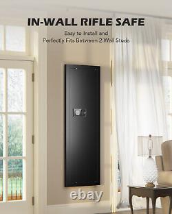 HIRAM In Wall Rifle Safe 53 Tall Wall Safe 3 Rifle Capacity Biometric Gun safe