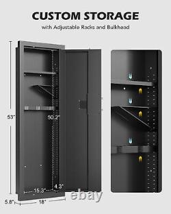 HIRAM In Wall Rifle Safe 53 Tall Wall Safe 3 Rifle Capacity Biometric Gun safe