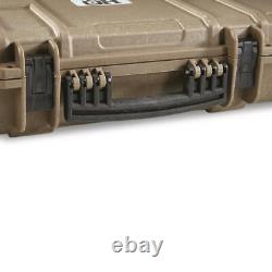 Hard Rifle Case Long Gun Padded Foam 2 Lock Storage TSA Travel Approved Wheels