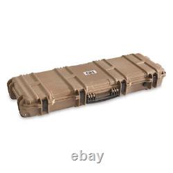 Hard Rifle Case Long Gun Padded Foam 2 Lock Storage TSA Travel Approved Wheels