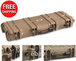 Heavy Duty Tactical Hard Rifle Case Wheeled Custom Padding Lockable Gun Storage