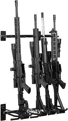 Heavy Duty Wall Mount Gun Rack Rifle Shotgun Metal Display & Storage Stand Hooks