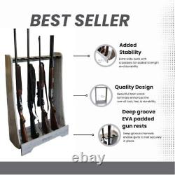 Hold 8 RIFLE Rack Gun Firearm Display Portable Shotgun Stand Storage