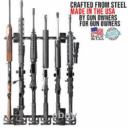Hold Up Displays 6 Gun Rack and Rifle Storage- Heavy Duty Steel Made in USA
