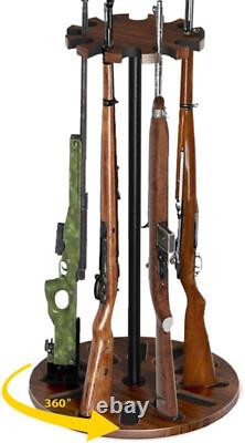 Indoor 12 Guns Rack Rotating Gun Rifle Rack Stand Heavy Solid Wood Gun Storage