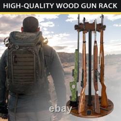 Indoor 12 Guns Rack Rotating Gun Rifle Rack Stand Heavy Solid Wood Gun Storage
