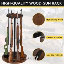Indoor 12 Guns Rack Rotating Gun Rifle Rack Stand Heavy Solid Wood Gun Storage