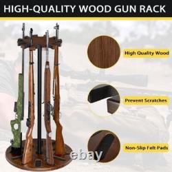 Indoor 12 Guns Rack Rotating Gun Rifle Rack Stand Heavy Solid Wood Gun Storage