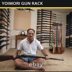 Indoor 12 Guns Rack Rotating Gun Rifle Rack Stand Heavy Solid Wood Gun Storage
