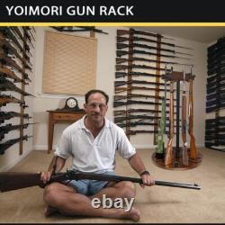 Indoor 12 Guns Rack Rotating Gun Rifle Rack Stand Heavy Solid Wood Gun Storage