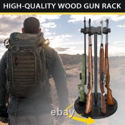 Indoor Gun Racks Rotating Gun Rifle Rack Stand Heavy Solid Wood Gun Storage US