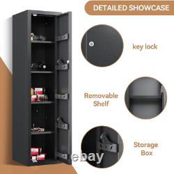 KAER 59 Gun Safe Cabinet for 15 Rifles with Lock, Drawers & Shelves, Black