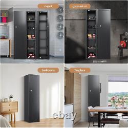 KAER 59 Gun Safe Cabinet for 15 Rifles with Lock, Drawers & Shelves, Black