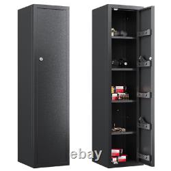 KAER 59 Gun Safe Cabinet for 15 Rifles with Lock, Drawers & Shelves, Black