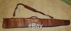 KING RANCH Brown All Leather Riffle Gun Carrying Storage travel Case