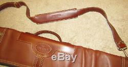 KING RANCH Brown All Leather Riffle Gun Carrying Storage travel Case