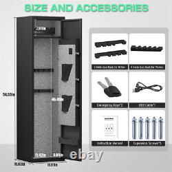 Kavey 3-5 Biometric Gun Safe, Rifle Gun Safe with Adjustable Gun Slots