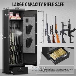 Kavey 3-5 Digital Keypad Gun Safe, Rifle Gun Safe with Silent Mode and drawer