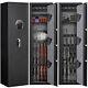 Kavey 5 Gun Safe, Quick Access Gun Cabinet With 3 Rifle Rack And 2 Shelves