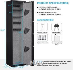 Kavey 5 Gun Safe, Quick Access Gun Cabinet with 3 Rifle Rack and 2 Shelves