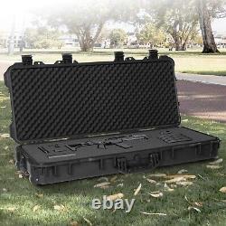 Koreyosh Rifle Shotgun Hard Carry Case Single Gun Storage Box Padded with Wheels