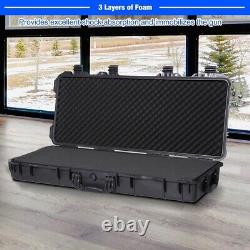 Koreyosh Rifle Shotgun Hard Carry Case Single Gun Storage Box Padded with Wheels