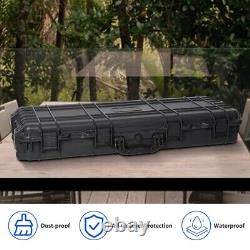 Koreyosh Rifle Shotgun Hard Carry Case Single Gun Storage Box Padded with Wheels