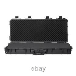 Koreyosh Rifle Shotgun Hard Carry Case Single Gun Storage Box Padded with Wheels