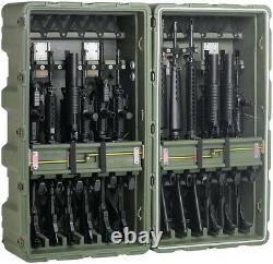 -LOT of 4- Pelican Hardigg Military Shipping Storage 12 Rifle Gun Rack Hard Case