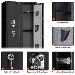 Large 4 Gun Rifle Wall Storage Safe Cabinet Security Digital Lock Quick Access