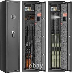 Large 5-6 Rifle +2 Pistol Storage Gun Safe Cabinet Security System Quick Access