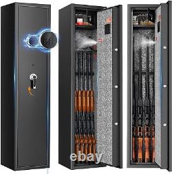 Large 5-6 Rifle +2 Pistol Storage Gun Safe Cabinet Security System Quick Access