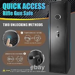 Large 5-6 Rifle +2 Pistol Storage Gun Safe Cabinet Security System Quick Access