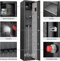 Large 5-6 Rifle +2 Pistol Storage Gun Safe Cabinet Security System Quick Access