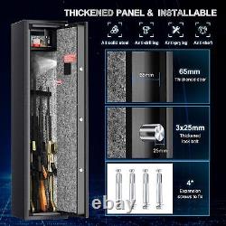 Large 5-6 Rifle +2 Pistol Storage Gun Safe Cabinet Security System Quick Access