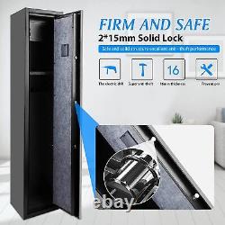 Large 5 Gun Rifle Safe Box Wall Storage Removable Shelf Cabinet 2IN1 Security US