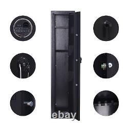 Large 5 Gun Rifle Storage Safe Box Cabinet Double Lock Quick Access Fingerprint