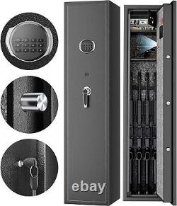 Large 5 Gun Rifle Wall Storage Safe Cabinet Security Digital Lock Quick Access