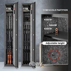 Large 6 Gun Rifle Wall Storage Safe Cabinet Security Digital Lock Quick Access