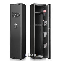 Large Biometric 5 Gun Rifle Safe Digital Lock Quick Access Wall Storage Cabinet