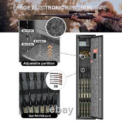 Large Biometric Fingerprint Quick Access Gun Rifle Safe 6 Gun Storage Cabinet