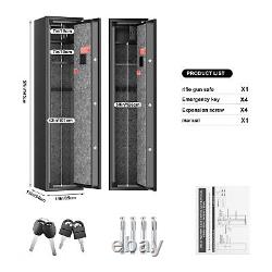 Large Biometric Fingerprint Quick Access Gun Rifle Safe 6 Gun Storage Cabinet