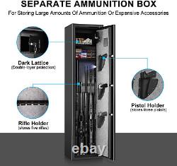 Large Biometric Rifle Safe Quick Access 5 Gun Rifle Safe Gun Storage Cabinets