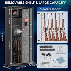 Large Biometric Rifle Safe Quick Access 6 Long Gun Rifle Safe Storage Cabinet