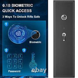 Large Biometric Rifle Safe Quick Access 6Long Gun Rifle Safe Gun Storage Cabinet