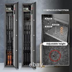 Large Diosmio 5/6 Gun Rifle Safe Wall Storage Cabinet Digital Removable Shelf US