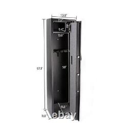 Large Electronic 5 Rifle Gun Safe Firearms Shotgun Storage Cabinet With Lock Box