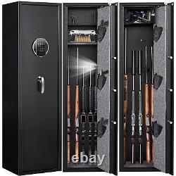 Large Gun Rilfe Safe Quick Access 5-Gun Storage Cabinet Metal Shotgun Gun Lock